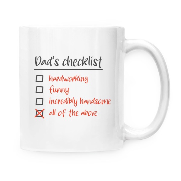 Cup white Dads checklist